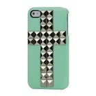 iPhone Witte Hard Case met Zilveren Studded Kruis