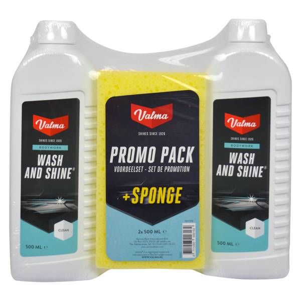  valma wash en shine promo 500 ml dubbel + spons