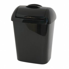  afvalbakje kunststof zwart 8L met muurbevestiging