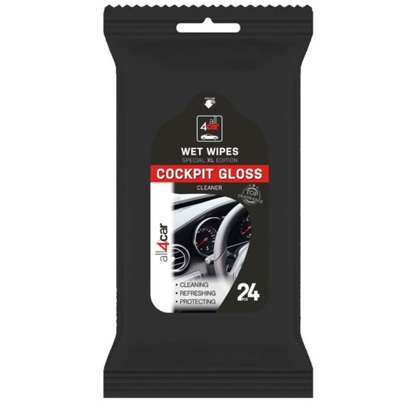  Wet wipes cockpit gloss 24 doekjes (12 stuks in omdoos)