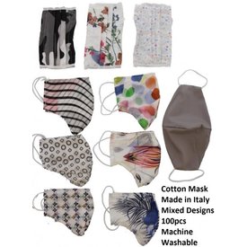  Katoenen mondmasker 100 stuks diverse prints