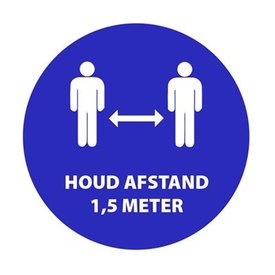  Stickers vinyl 'houd 1,5m afstand' Ø 90mm
