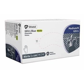  handschoen nitril blauw powder free 100st maat