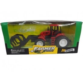  Tractor in vensterdoos 22,5x7x9,5 cm.