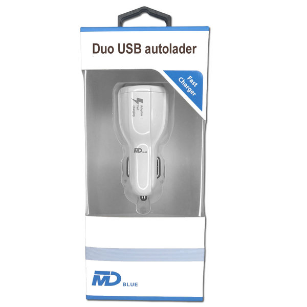  MD BLUE Autolader Duo Wit 3,1A