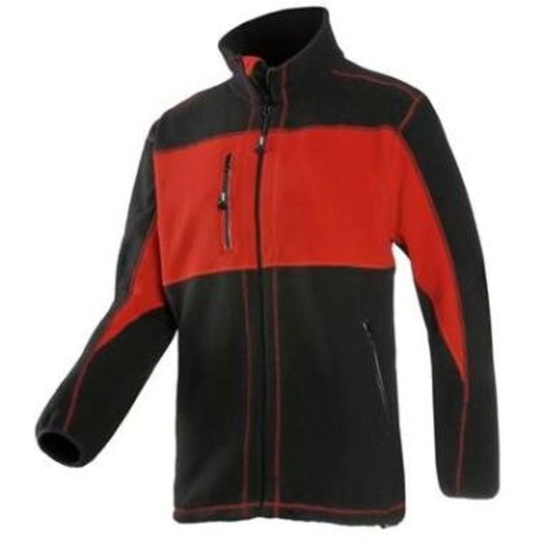  Sioen Fleece jack SEPP 611Z rood/zwart