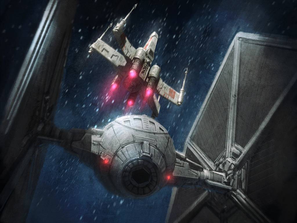 The Rebel Force Tiefighter & X-Wing Dogfight Print 2