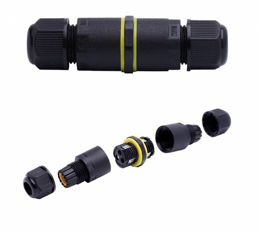 LCB Vandtæt samledåse 3-polet - Til 0,5-1mm² - IP68 LCB Vandtæt samledåse 3-polet - Til 0,5-1mm² - IP68