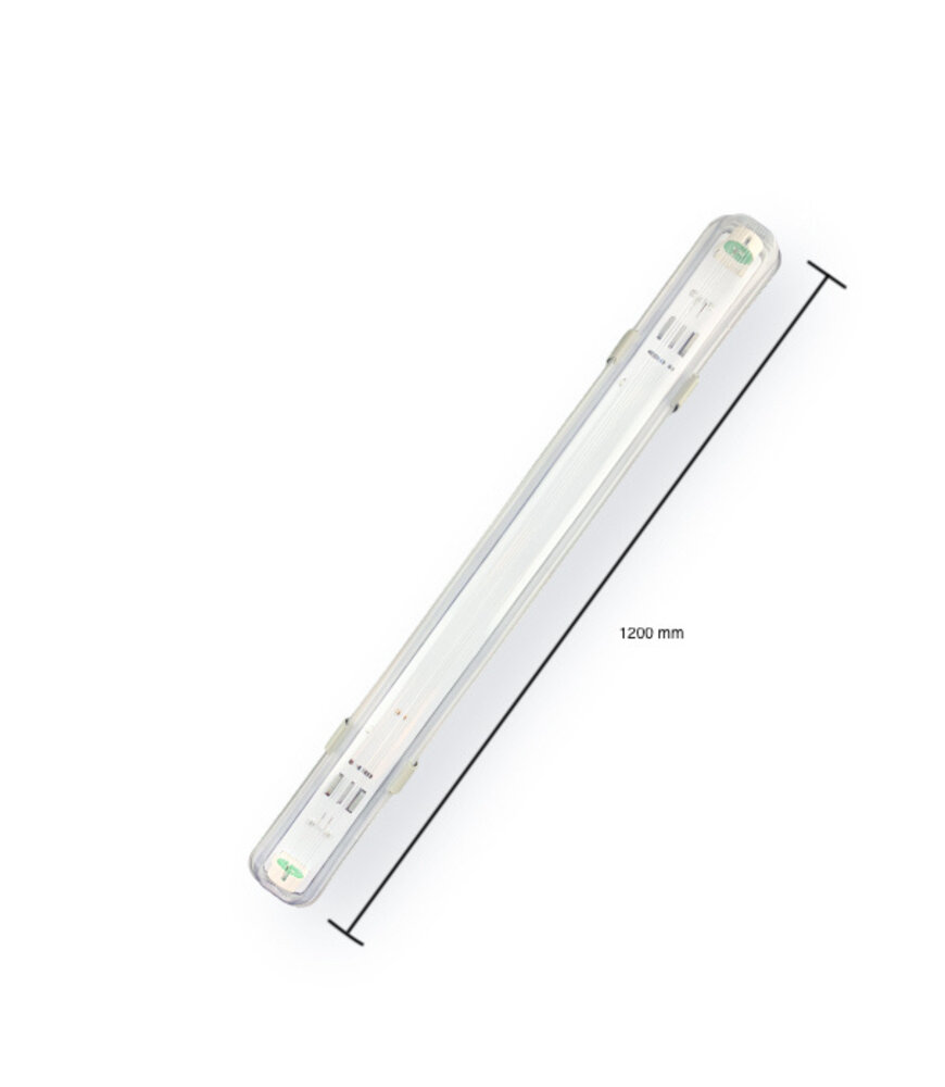 Vandtæt LED armatur - 120 cm - Til 1 LED lysstofrør (eksklusiv lysstofrør))