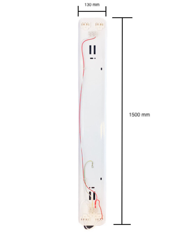 Vandtæt LED armatur - 150 cm - Til 2 LED lysstofrør (eksklusiv lysstofrør) Vandtæt LED armatur - 150 cm - Til 2 LED lysstofrør (eksklusiv lysstofrør)