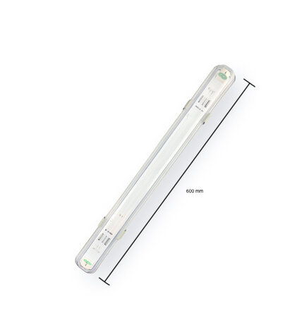 Vandtæt LED armatur - 60 cm - Til 1 LED lysstofrør (eksklusiv lysstofrør)