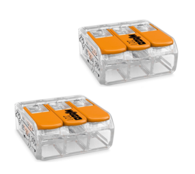 2 stk. WAGO fjedersamlemuffe 0.14-4 mm 3-polet 2 stk. WAGO fjedersamlemuffe 0.14-4 mm 3-polet