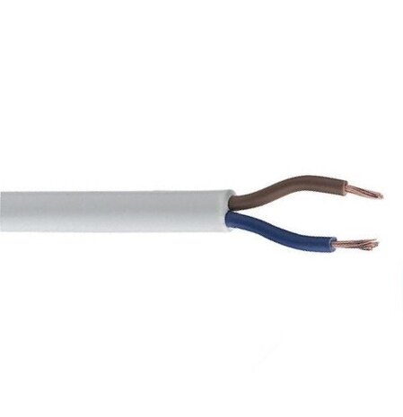Aigostar Hvidt fladt tilslutningskabel - 100 m - 2x0,75 mm2 - H03VVVH2-F