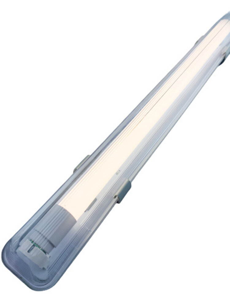 Vandtæt 150cm 25W LED armatur IP65 + 1 LED lysstofrør 6000K - Kold hvid - Komplet Vandtæt 150cm 25W LED armatur IP65 + 1 LED lysstofrør 6000K - Kold hvid - Komplet