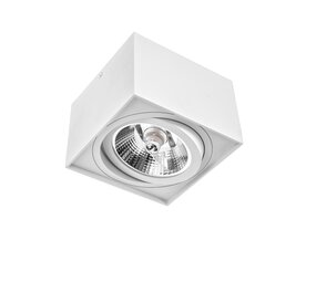 LED påbygningsspot AR111 GU10 230V - Mat hvid firkant - Eksklusiv LED Spot