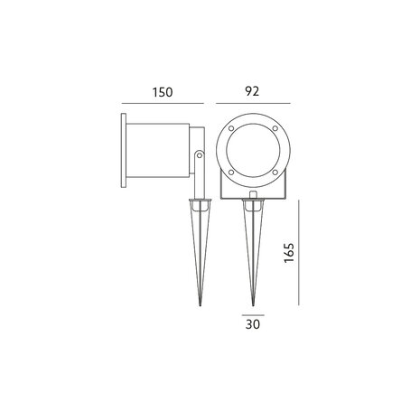 LED Havelampe på spyd - GU10-fatning IP54 Vandtæt - Eksklusiv LED pære