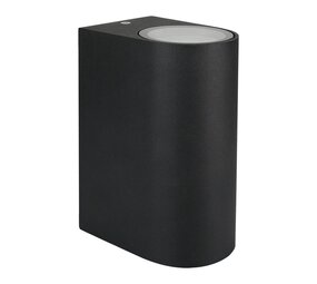 LED Væglampe Halvrund sort - GU10-fatning - IP54 - Passer til 2 GU10-spots