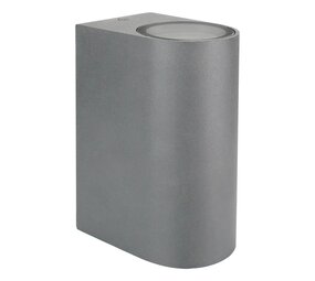 LED Væglampe Halvrund grå - GU10-fatning - IP54 - Passer til 2 GU10-spots LED Væglampe Halvrund grå - GU10-fatning - IP54 - Passer til 2 GU10-spots