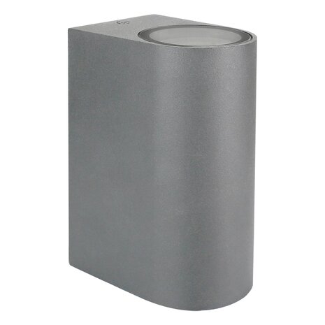 LED Væglampe Halvrund grå - GU10-fatning - IP54 - Passer til 2 GU10-spots LED Væglampe Halvrund grå - GU10-fatning - IP54 - Passer til 2 GU10-spots