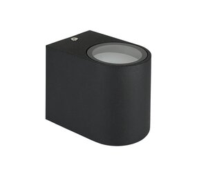 LED Væglampe Halvrund Sort - GU10-fatning - IP44 - Passer til 1 GU10 spot