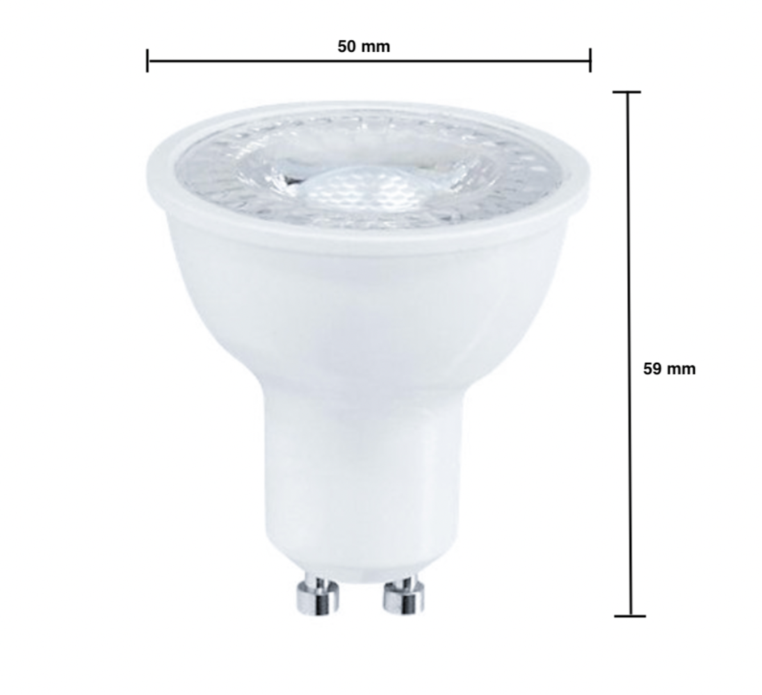 LED Spot GU10 - 6W erstatter 40W - 6400K Kold hvid LED Spot GU10 - 6W erstatter 40W - 6400K Kold hvid