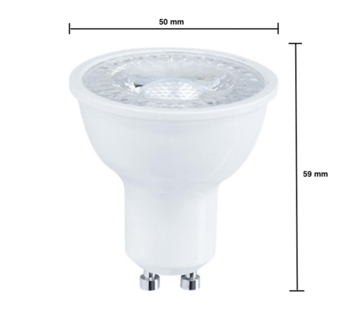 LED Spot GU10 - 6W erstatter 40W - 6400K Kold hvid LED Spot GU10 - 6W erstatter 40W - 6400K Kold hvid