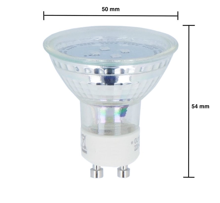 LED Spot GU10 - 1W - 4000K naturligt hvidt lys - erstatter 10W - I glas