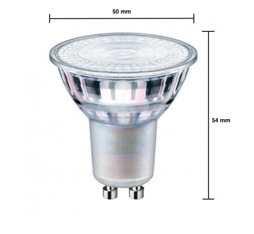 Dæmpbar LED spot - GU10 5,5W - 4000K naturligt hvidt lys - I glas