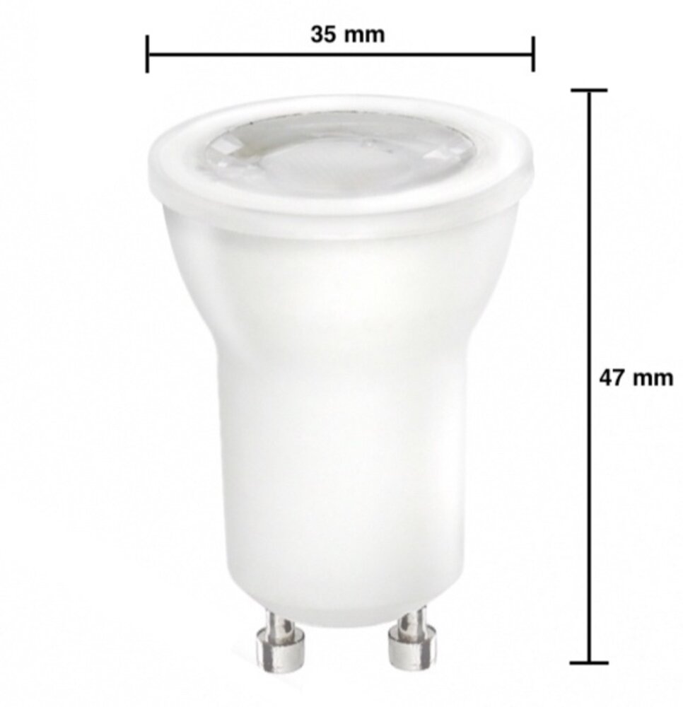 LED GU10 - Diameter 35mm - 4W erstatter 40W - 3000K Varm hvid LED GU10 - Diameter 35mm - 4W erstatter 40W - 3000K Varm hvid