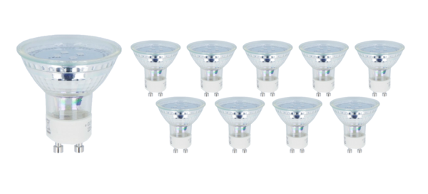 Pakke med 10 stk. - GU10 LED-spots - 3W erstatter 27W - Valgfri lystemperatur Pakke med 10 stk. - GU10 LED-spots - 3W erstatter 27W - Valgfri lystemperatur