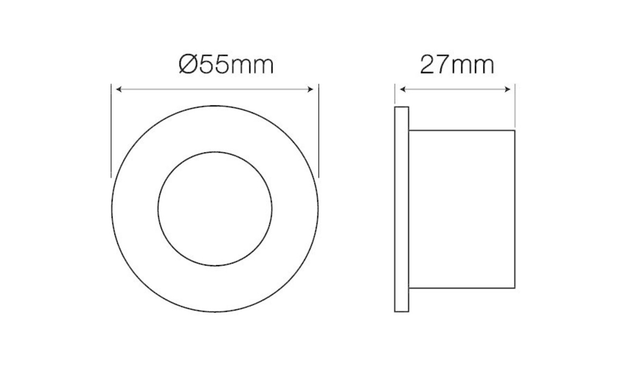 LED Line LED GU11/MR11 spot - Sort rund - Vandtæt IP44 - Indvendig diameter 45mm - Udvendig diameter 55mm LED Line LED GU11/MR11 spot - Sort rund - Vandtæt IP44 - Indvendig diameter 45mm - Udvendig diameter 55mm