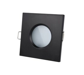 LED Line LED Indbygningsspot sort firkantet Badeværelse IP44 Indvendig diameter 73mm Udvendig diameter 84mm