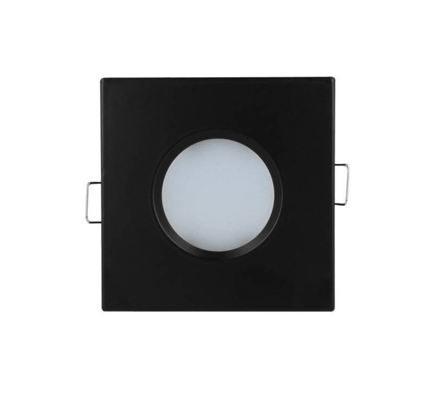 LED Indbygningsspot sort firkantet - Badeværelse IP44 - Indvendig diameter 73mm - Udvendig diameter 84mm