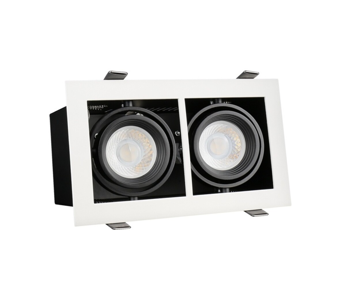 LED Downlight armatur - Rektangulær med 2 GU10-fatning LED Downlight armatur - Rektangulær med 2 GU10-fatning