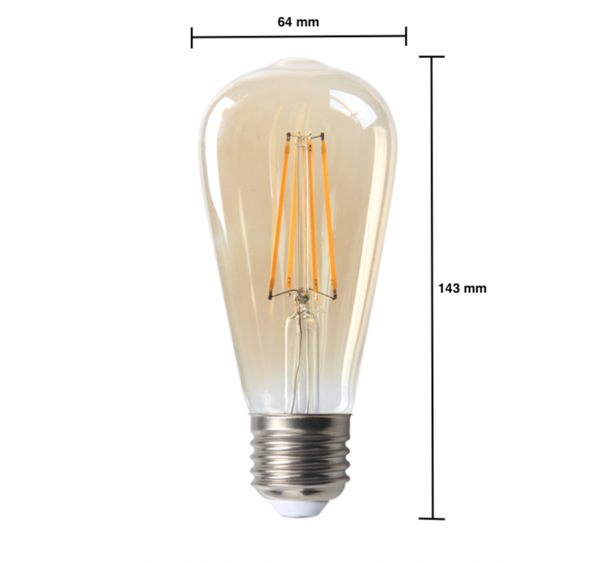 LED glødelampe - Tall - Dæmpbar - E27-fatning - 4W erstatter 40W - 2200K Ekstra varm hvid