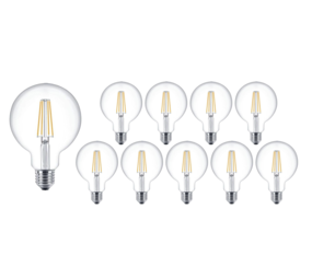 Pakke med 10 stk. - E27 LED-pære - XL GLOBE Dæmpbar - 4W erstatter 40W - 2700K Varm hvid Pakke med 10 stk. - E27 LED-pære - XL GLOBE Dæmpbar - 4W erstatter 40W - 2700K Varm hvid