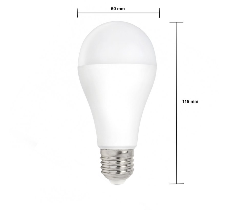 LED pære - E27 fatning - 15W erstatter 120W - Naturligt hvidt lys 4000K