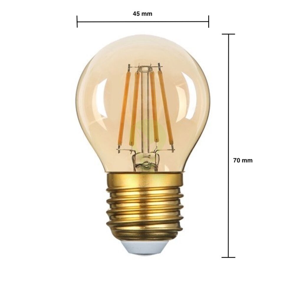 LCB LED glødelampe dæmpbar E27 G45 - 4W erstatter 40W - 2200K Ekstra varm hvid
