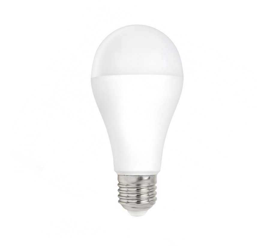 LED pære - E27 fatning - 18W erstatter 180W - Varmt hvidt lys 3000K