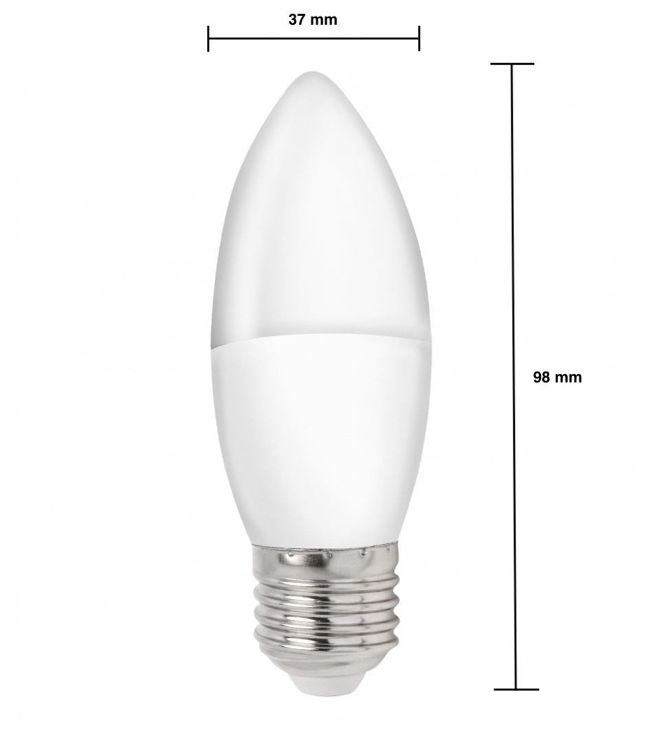 Awakening forsøg Akrobatik LED pære i kerteform - E27 fatning - 1W erstatter 10W - 3000K varmt hvidt  lys - Ledpaneler.dk