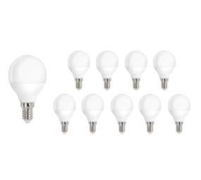 Pakke med 10 stk. - E14 LED-pære - 8W erstatter 60W - Valgfri lystemperatur Pakke med 10 stk. - E14 LED-pære - 8W erstatter 60W - Valgfri lystemperatur