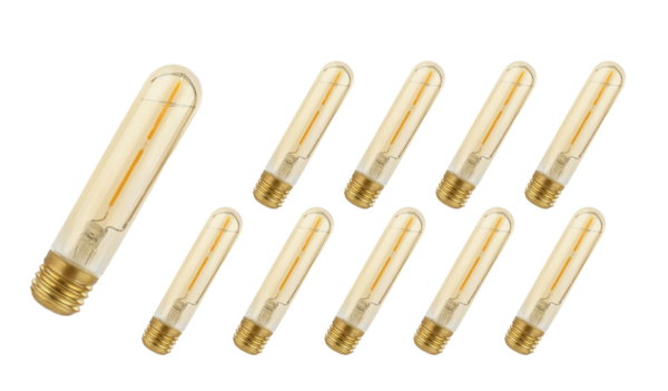 Pakke med 10 stk. - E27 LED-pære - 2W erstatter 25W - 2500K Ekstra varm hvid