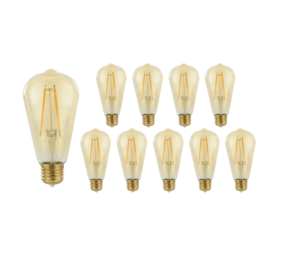 Pakke med 10 stk. - E27 LED-pære - Tall - 2W erstatter 25W - 2500K Ekstra varm hvid