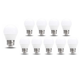 Pakke med 10 stk. - E27 LED-pære - 6W erstatter 48W - G45 - Valgfri lystemperatur Pakke med 10 stk. - E27 LED-pære - 6W erstatter 48W - G45 - Valgfri lystemperatur