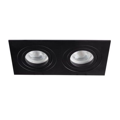 Kanlux LED GU10 forsænket spot sort rektangel - til 2 LED GU10 spots Kanlux LED GU10 forsænket spot sort rektangel - til 2 LED GU10 spots