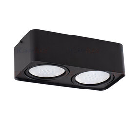 Kanlux LED GU10 AR111 forsænket spot sort rektangel - Dobbelt til 2 LED GU10 spots Kanlux LED GU10 AR111 forsænket spot sort rektangel - Dobbelt til 2 LED GU10 spots