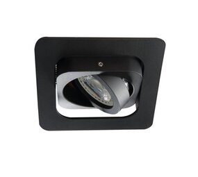 Kanlux LED GU10 indbygningsspot sort - Dobbelt vipbar - Skæremål 80x80 mm