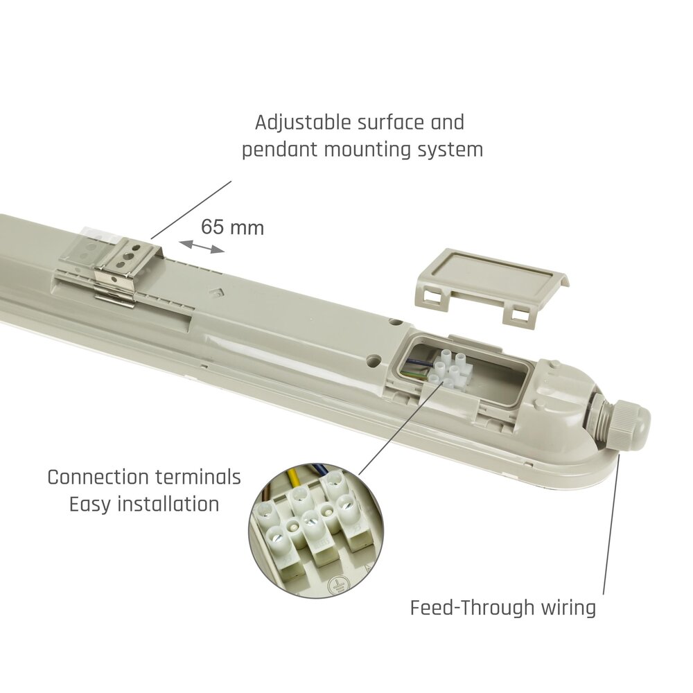 Komplet LED armatur 120 cm 38W 155lm p/W Pro High Lumen - 4000K