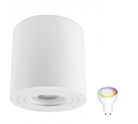 Spectrum WiFi LED loftspot IP65 - Rund Hvid - med GU10 fatning - Styring via app