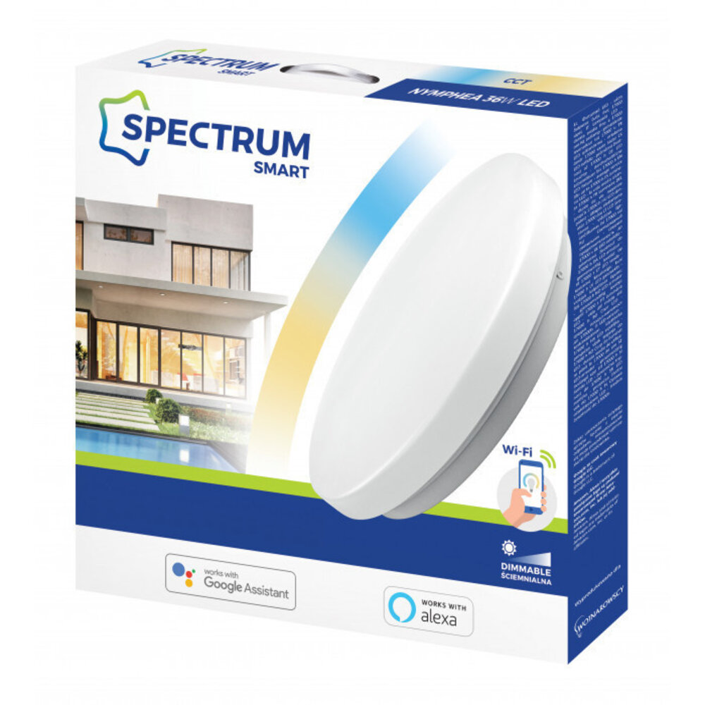 WiFi LED loftlampe 50 cm diameter - 36W Justerbar 2700K til 6500K - Styring med app for Android og iOS